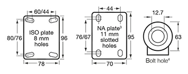 M series fork mount dimensions
