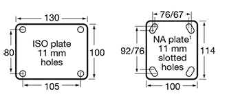 O series fork mount dimensions