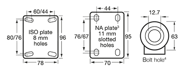 M series fork mount dimensions